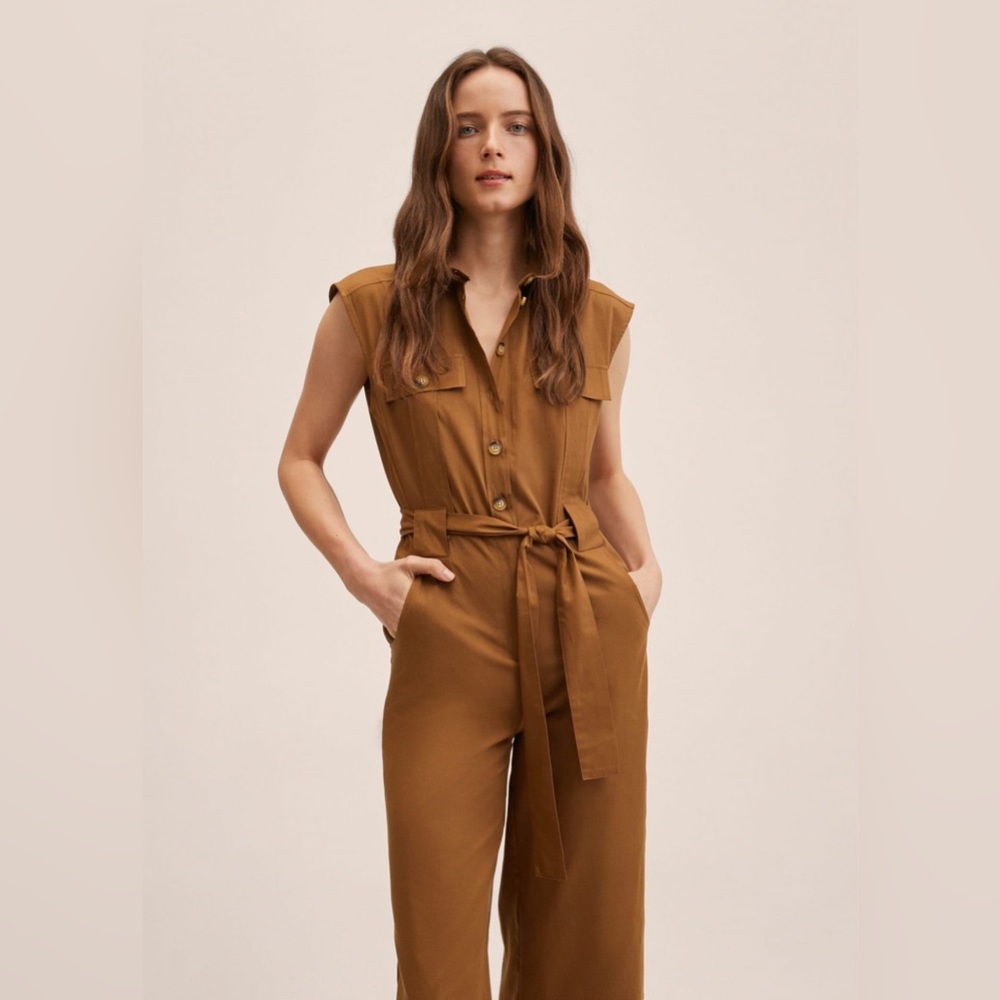 MANGO BURNT ORANGE UTILITY JUMPSUIT